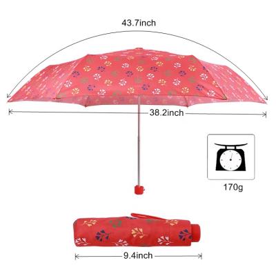 China Aluminum Frame 3 Folding Promotion Folding Premium Umbrella With 8 Ribs for sale