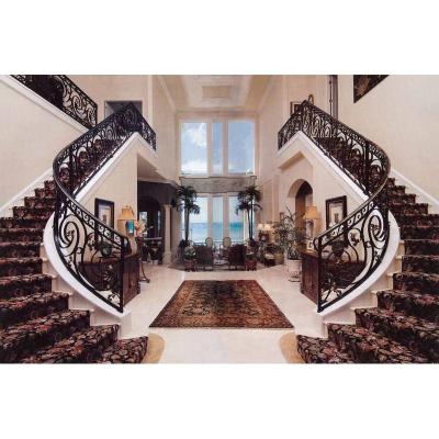 China Interior Hotel Stairs Railing Designs Hand Made Steel Stairs for sale