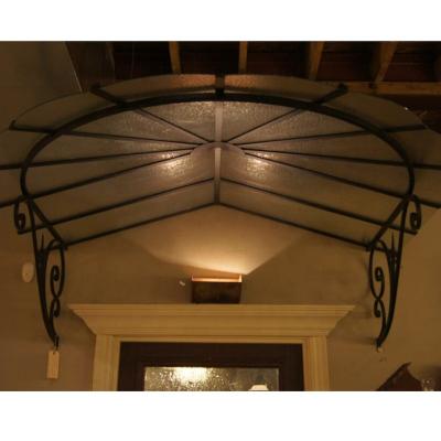 China Iron Wrought Iron Tent Canopy Glass Entrance Canopies for sale