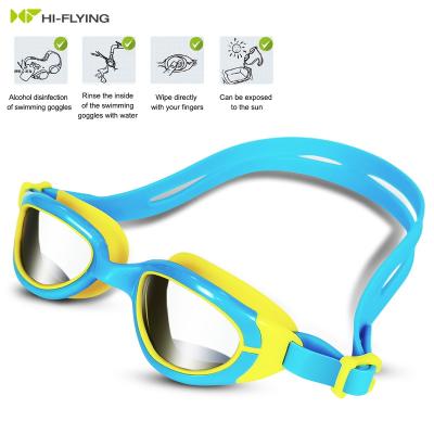 China Fashionable Wide Sight Swim Goggles Custom Logo Glass For Pool Soft Frame Goggles Swim for sale