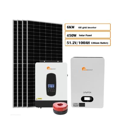 China Home Off Grid MPPT Hybrid Solar Inverter 3KW 5KW 6KW For Solar Power System Solar Power System for sale