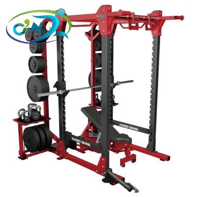 China Commercial Multi Use Ontario R18 Gym Fitness Equipment Blacksmith Machine Power Rack With Benches for sale