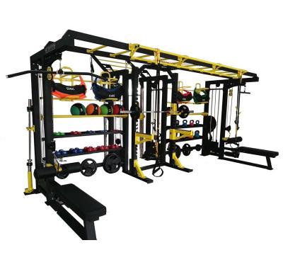 China Multifunctional Power Cage Multiplayer Exercising Squat Rack With Weightlifting Training Gym Multi Functional Rack for sale