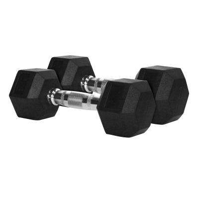 China Universal Wholesale Gym Fitness Power Training Fixed Custom Rubber Coated Hex Dumbbell for sale