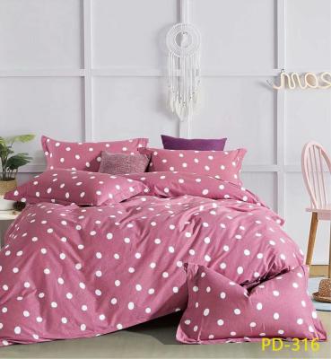 China Hot Selling Disposable Dot Design Cotton Bedding Set Super Colorful 4 PCs Sheet Sets for sale