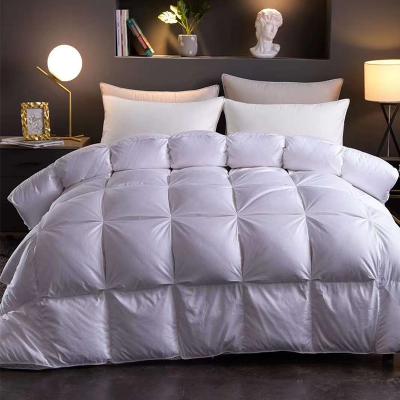 China Customized 100% Cotton Anti-Static Comforters Duck Goose Feather Quilt Luxury Design Duvets For Home for sale