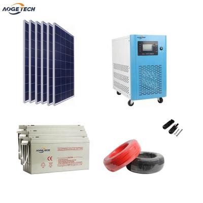 China AogeTech Home 6KW 8KW 10KW 12KW 15KW 48V 96V Customized Home Solar Power Supply System Inverter Battery Panel Power Station PM03S for sale