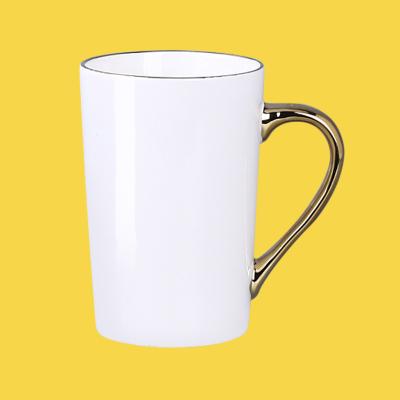 China Stocked White And Gold Handle Mug Amazon Hit Mug Sublimation Mugs Manufacturer Quickly Delivery for sale