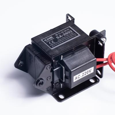 China SA-2602 2kgf 19.6N15mm AC Push Pull Tractive Solenoid For Vending Machine 41*34*12.5 for sale