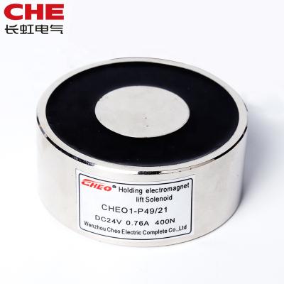 China CHEO1-P49/21 100N 10Kg DC24V CHEO1-P4921 Hold Round Magnet Cabinet Lift Electric Lock Solenoid for sale