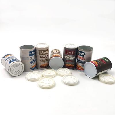 China Eco Friendly Recycled Materials Tube Paper Salt Round Paper Packaging Boxes With Shaker Lid for sale