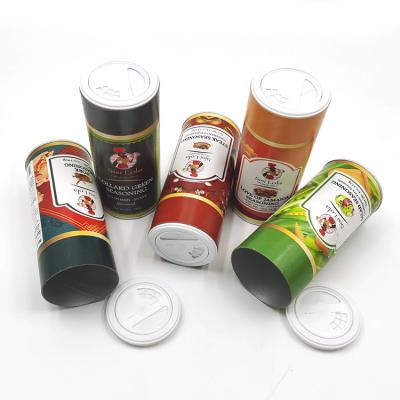 China Environmental Friendly Paper Canister Spice Paper Tube Salt Pepper Packaging Boxes With Shaker Top for sale