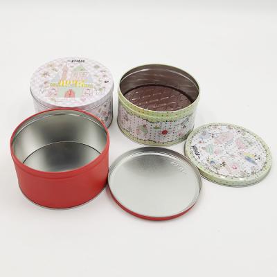 China Food Multiple Colors Round Screw Lid Tin Box Metal Tin Canister For Wedding Decorations Home Party for sale