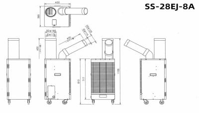 Chine Solides solubles - 28DJ - flexible léger industriel de tache de 8A 220V de climatiseur portatif de refroidisseurs à vendre