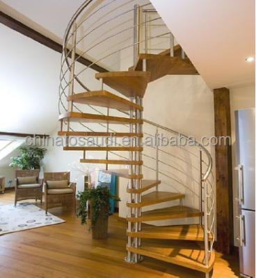 China 2017 Indoor Indoor Staircase / Timber Tread Spiral Staircase Designs for sale