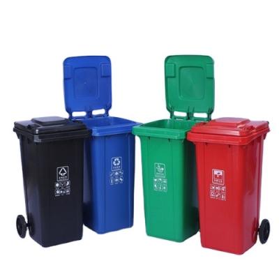 China Wholesale Price 120L Durable Industrial Plastic Trash Can Factory Wheelie Waterproof Plastic Trash Can for sale