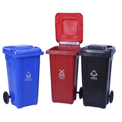 China Factory Price Durable Large Kitchen Trash Bin Plastic Wheelie Open Top Trash Can for sale