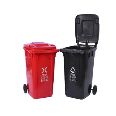 China Good Quality Durable Outdoor Square Plastic Bin 240L Plastic Wheelie Trash Can for sale