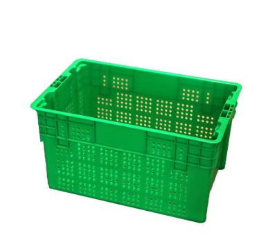 China Non-foldable Plastic Heavy Duty Bastket Crate 600*400*310 Mesh Plastic Vegetable Fruits Storage for sale