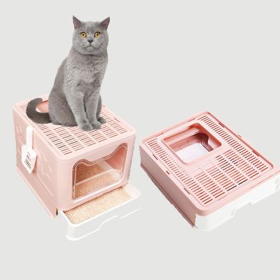 China Pet Toilet Potty Cat Tray Kitten Dog Toilet Household Cat Litter Stored Cleaning Box for sale