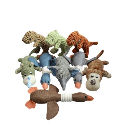 China New Custom Multi Type Viable Goose Shape Soft And Durable Cute Plush Toy Squeaks Interactive Chewing Dog Toy for sale