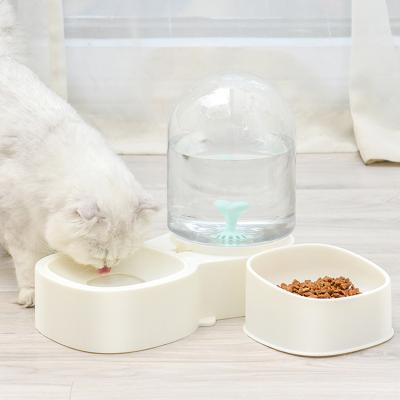 China Automatic Cat Feeder Dispensing 2L Automatic Water Dispenser And Food Pet Indoor Bowl for sale