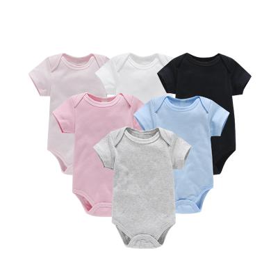 China Newborn Baby Romper Summer Overalls (Old) Short Custom Solid One Piece Rompers Baby Sleeeves Factory Baby Rompers for sale