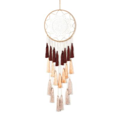 China New INS Style Bohemian Modern Color Three Color Manual Tassel Dream Catcher Around Dream Catcher Home Wall Art for sale