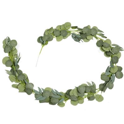 China 2m round cane realistic simulation eucalyptus leaf green plant wedding home decoration artificial plant for sale