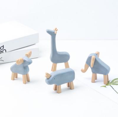 China 2021 Nordic Popular Animal Ornaments Home Office Living Room Style Creative Crafts Decoration Resin Opens Gifts For Kids for sale