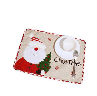 China 2021 New Arrival Christmas Cartoon Snowman Santa Claus Home Dining Table Cloth Table Mat Hot Selling Decoration for sale