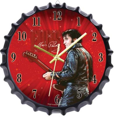 China 2021 Amazon Style New Metal Iron Beer Bottle Wall Clock Retro Home Decorative Silent Clock Modern European Creative Antique Bottle Wall Clock for sale