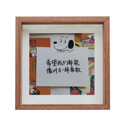 China Hot Selling 2021 Factory Minimalist 2021 Double Sided Table Photo Glass Frame Specimen Picture Frame Hollow Home Decor Stereo Creative Frame for sale