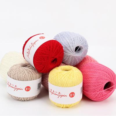 China Hot Sale 50g Viable Ball Hand Knitting Crochet Lace Yarn Mercerized 100% Cotton Lace Yarns For DIY Craft for sale