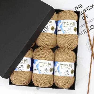 China Wholesale 50g Anti-Static 5ply Mixed Color Mixed Crochet Milk Cotton Yarns For Hand Knitting 5ply Baby Yarns for sale