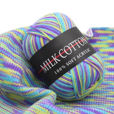 China Factory price 50g 3ply anti-static ball mixed crochet milk cotton yarn for hand knitting sweaters yarn for sale