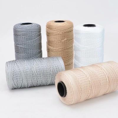 China 2021 Wholesale Abrasion-Resistant 3ply PP Monofilament Flat Dyed Filament Crochet 100% Polypropylene Yarn For Hand Knitting Bag Hat Mat for sale