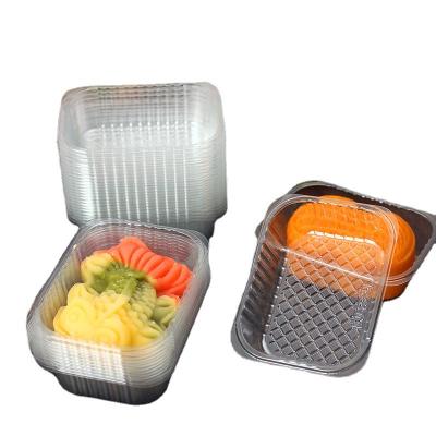 China Disposable Plastic Packaging Fruit Vegetable Cake Tray Blister Packaging Baking Disposable Box for sale