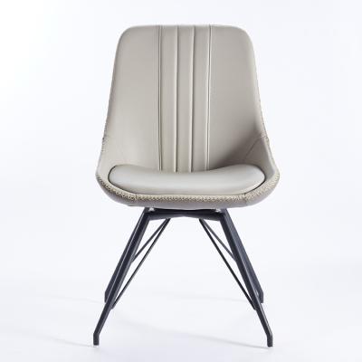 China Rotating Nordic Modern Minimalist Leather Soft Metal Bag Chair Designer Personality Home Italian Cooling Italian Dining Occasional Chair for sale