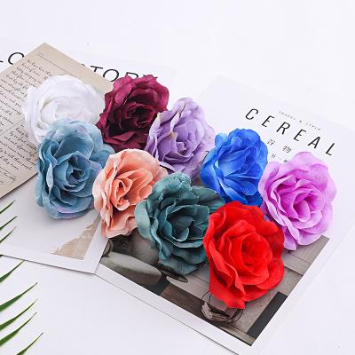 China decorative flowers & Braids Wedding Decoration Flores DIY Craft Party Handmade Flowers Rose Flower Head For Wedding 4cm Silk Artificial Party for sale