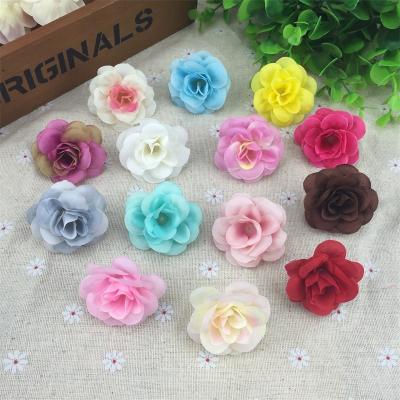 China decorative flowers & Braids Festival Decoration High Quality Colorful Silk Roses Artificial Flower Head Rose for sale