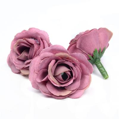 China Wholesale Custom Simulation Home Wedding Party DIY Colorful Silk Rose Head Of Artificial Flowers For Flower Wall Decor for sale