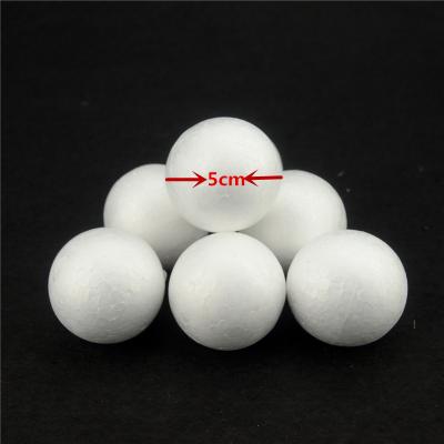 China Festival Decoration 5CM Polystyrene Styrofoam Foam Ball White Modeling Spheres For New DIY Crafts Supplies Christmas Party Decoration for sale