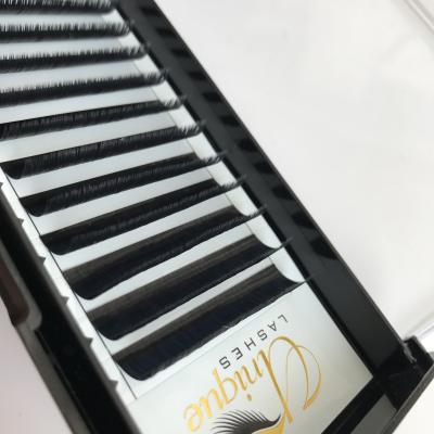 China Korea Ultralight Professional Ellipse Weight Lashes Flat Person Lashes Natural Black Eyelash Extension for sale