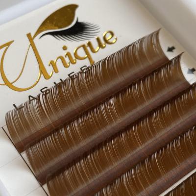 China Wholesale Natural Soft Color Lashes Brown Person Lashes High Quality Eyelash Extensions for sale