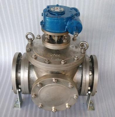 Chine L commandé par engrenage valve PN16 rf de manière du port 3 de l'acier inoxydable T de valve de manière du port 3 à vendre