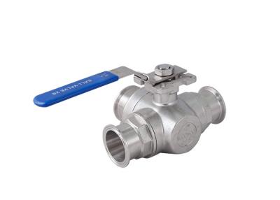 China Professional Sanitary 1000 WOG Ball Valve Tri Clamp 3 Way Valve for sale