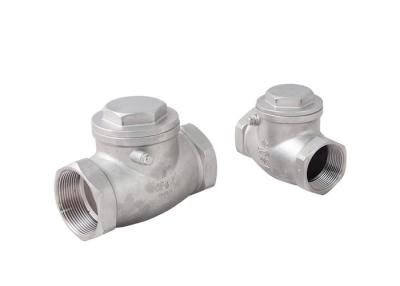 China DN50 Swing Stainless Steel Check Valve BSPT Screwed 200 WOG API ISO Certification for sale