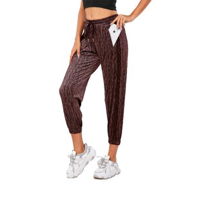 China 2021 Anti-wrinkle New Arrival Yoga Wide Leg Pants Multicolor Loose Woman Pants Ladies Wide Leg Pants With Pockets for sale