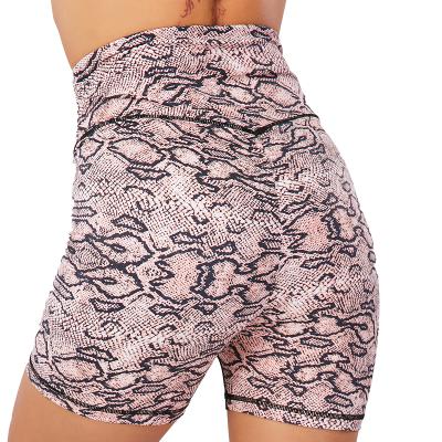 China Breathable Women Custom Printed Yoga Leggings High Waist Sports Pants Sublimation Gym Shorts for sale